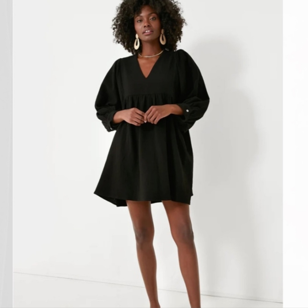 Pomander Place Tuckernuck Millie Black Cotton Gauze Dress Small